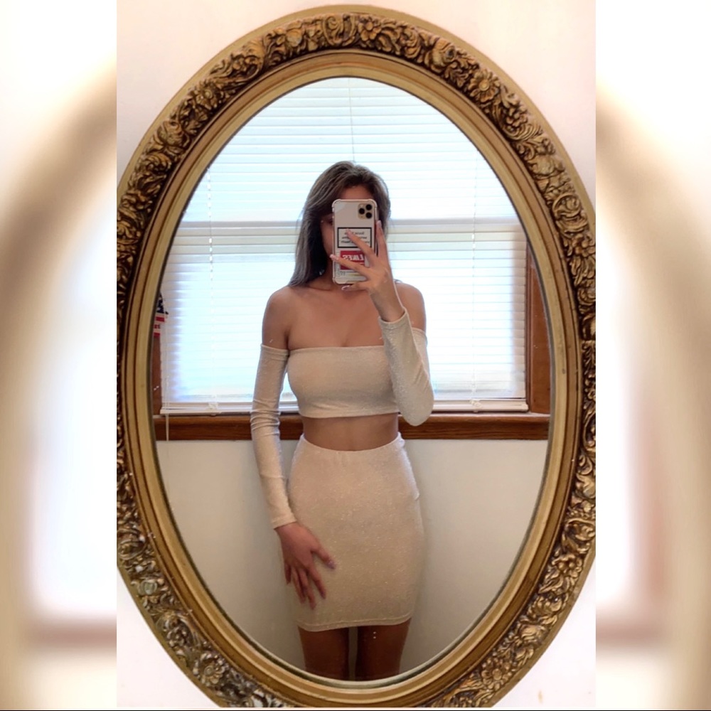 Babyboo Shila Top & Samara Skirt in Gold Sparkle